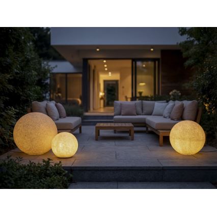 Vonkajšia lampa STONO, 1xE27/15W/230V, priemer 20 cm, IP65, béžová