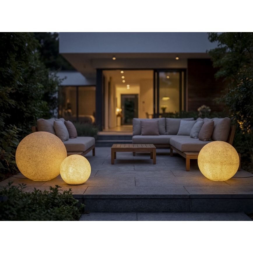 Vonkajšia lampa STONO 1xE27/20W/230V pr. 40 cm IP65 béžová