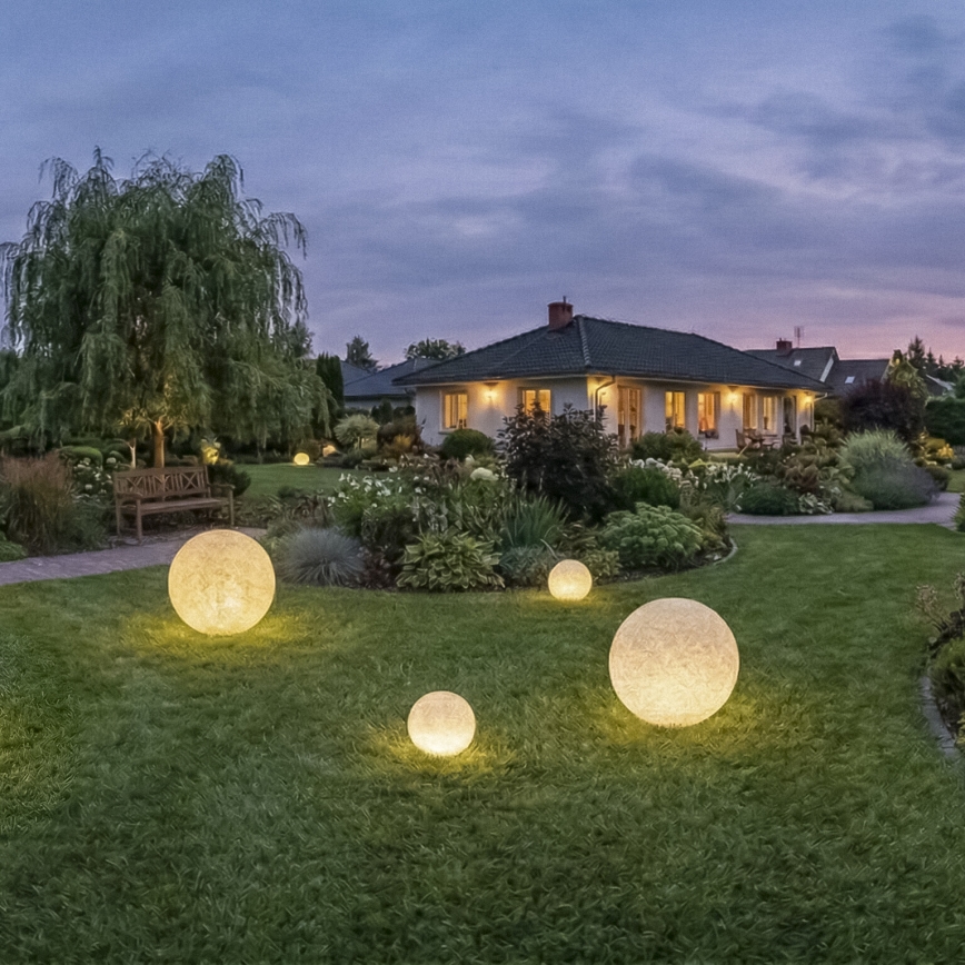Vonkajšia lampa STONO 1xE27/20W/230V pr. 40 cm IP65 béžová