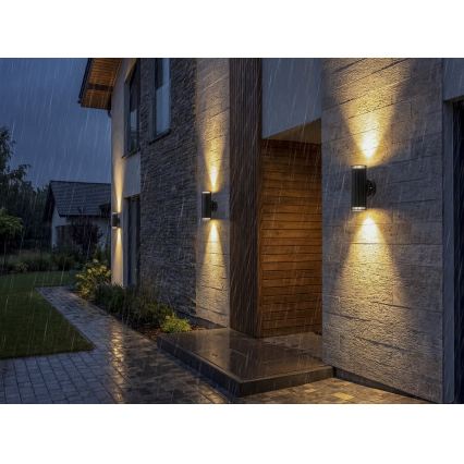 Vonkajšie nástenné bodové svietidlo RADILO 2xGU10/11W/230V IP44 čierna