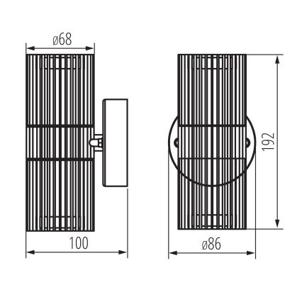 Vonkajšie nástenné bodové svietidlo RADILO 2xGU10/11W/230V IP44 čierna