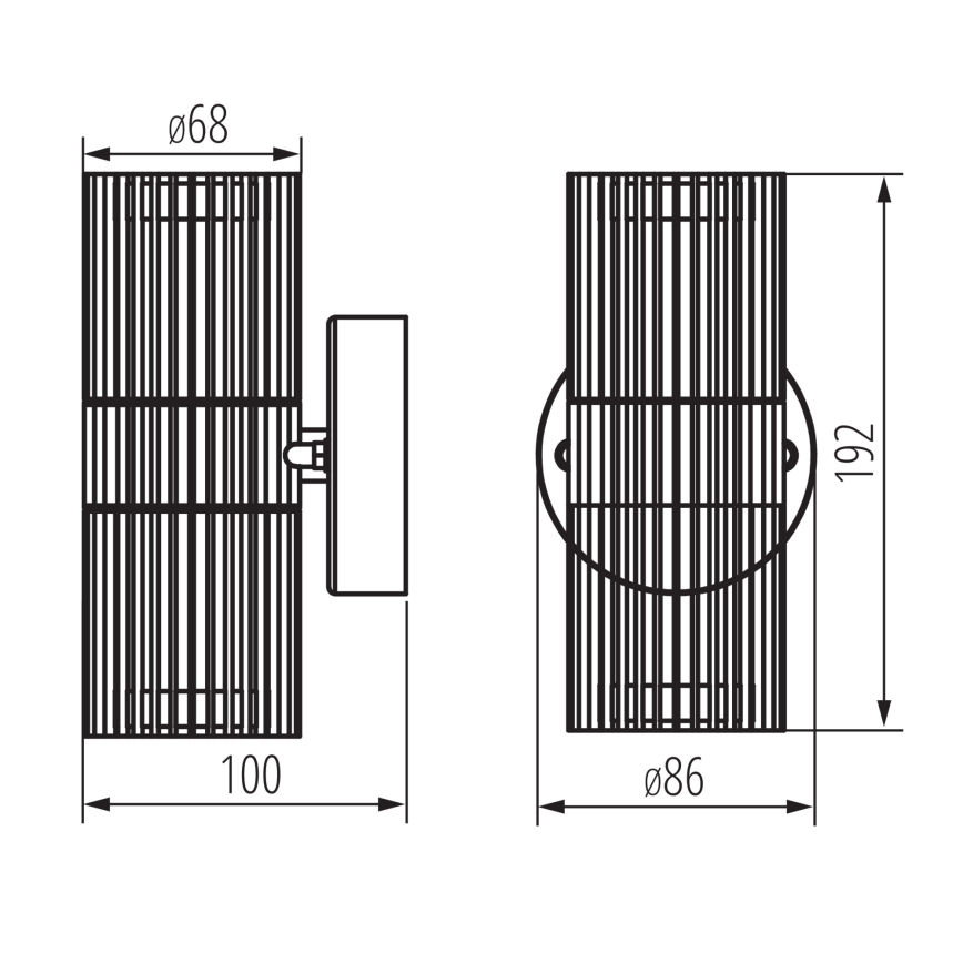 Vonkajšie nástenné bodové svietidlo RADILO 2xGU10/11W/230V IP44 čierna