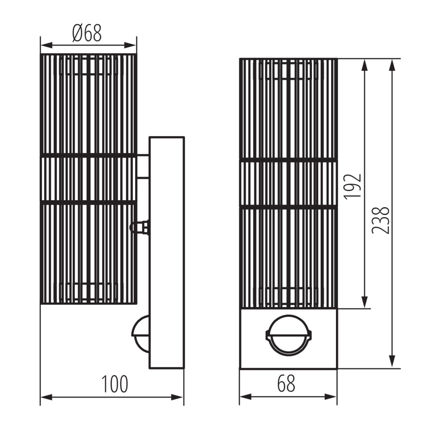Vonkajšie nástenné bodové svietidlo so senzorom pohybu a súmraku RADILO 2xGU10/11W/230V IP44 čierne
