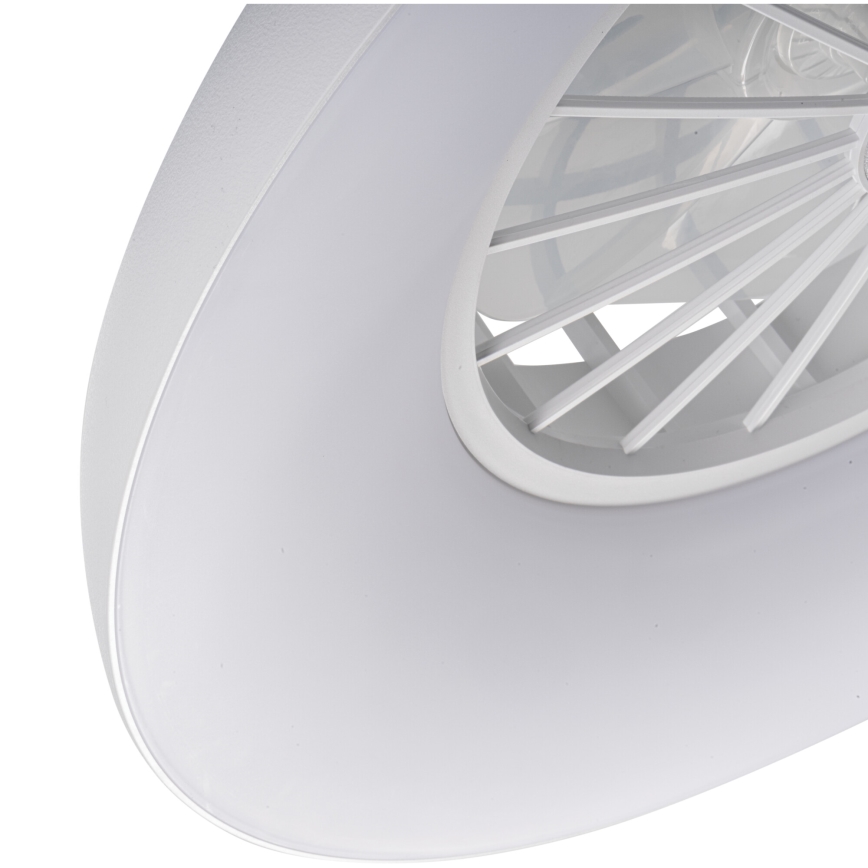 LED RGBW stmievateľné stropné svietidlo s ventilátorom PLAVE PAN LED/24W/230V 3000-6500K pr. 48,5 cm biela + diaľkové ovládanie