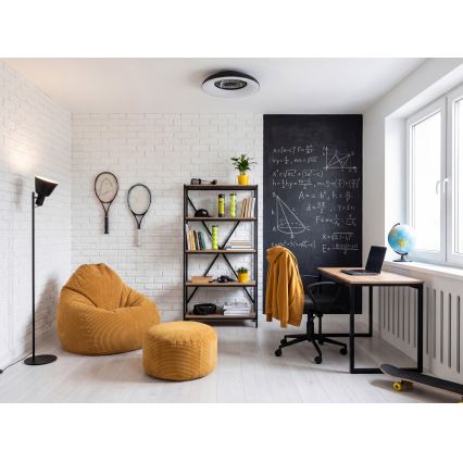 LED RGBW Stmievateľné stropné svietidlo s ventilátorom PLAVE PAN LED/48W/230V 3000-6500K pr. 60 cm čierna + diaľkové ovládanie