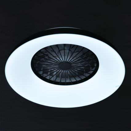 LED RGBW Stmievateľné stropné svietidlo s ventilátorom PLAVE PAN LED/48W/230V 3000-6500K pr. 60 cm čierna + diaľkové ovládanie