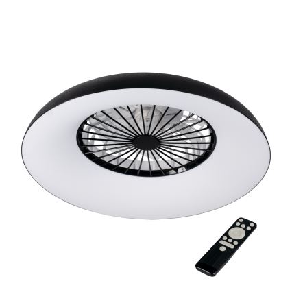 LED RGBW Stmievateľné stropné svietidlo s ventilátorom PLAVE PAN LED/48W/230V 3000-6500K pr. 60 cm čierna + diaľkové ovládanie