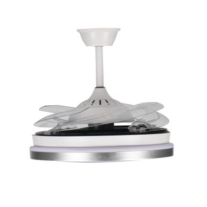 LED Stmievateľné stropné svietidlo s ventilátorom PLAVE LED/36W/230V 3000-6500K strieborná/biela + diaľkové ovládanie