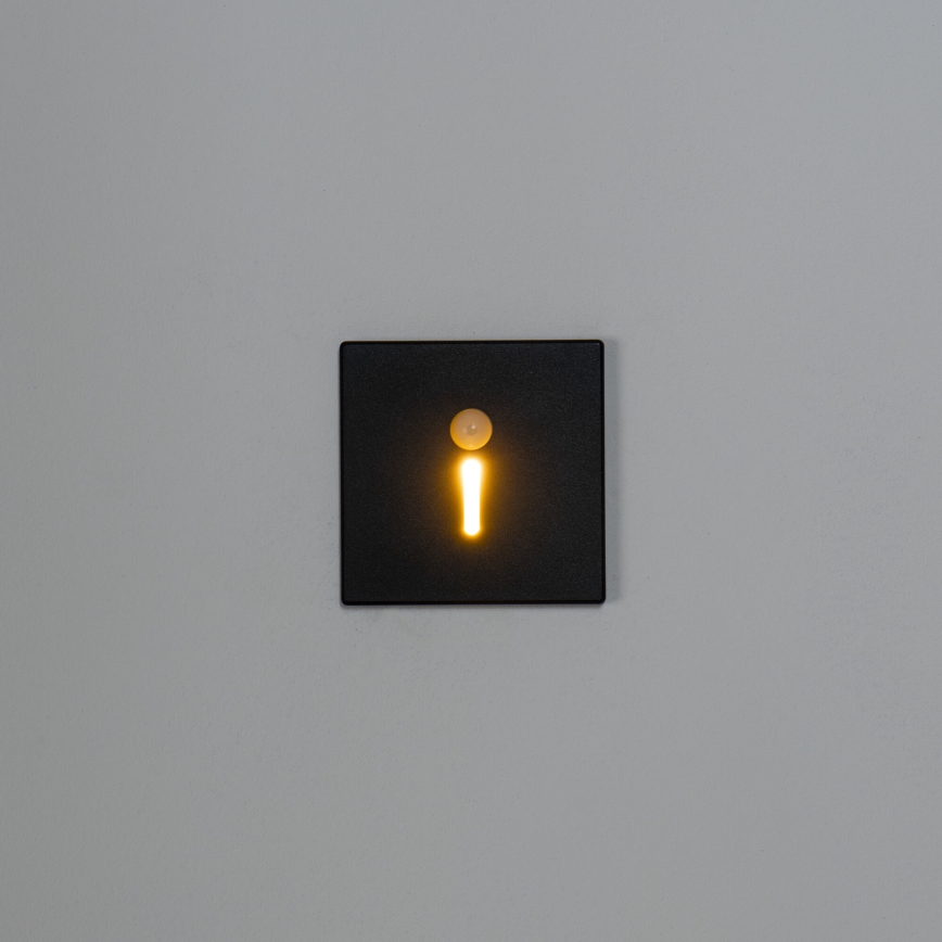 LED schodiskové svietidlo s pohybovým a súmrakovým senzorom MAGNIK LED/1,7W/230V 2700/3300/3900/4600/5700K čierne hranaté