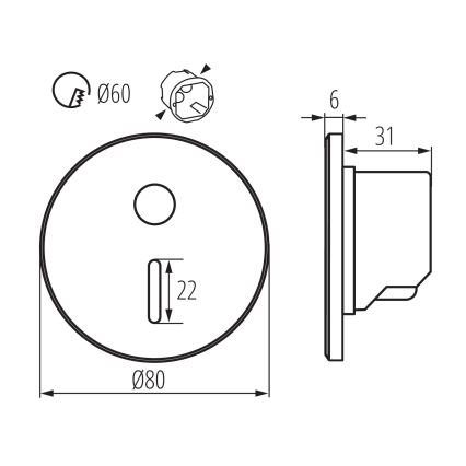 Schodiskové svietidlo so snímačom pohybu a súmraku MAGNIK LED/1,7W/230V 2700/3300/3900/4600/5700K čierne guľaté