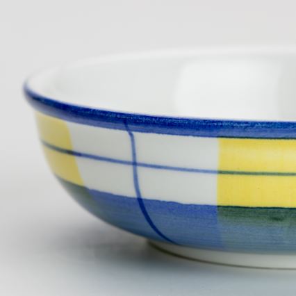 Keramická kompótová miska 13 cm biela modrá