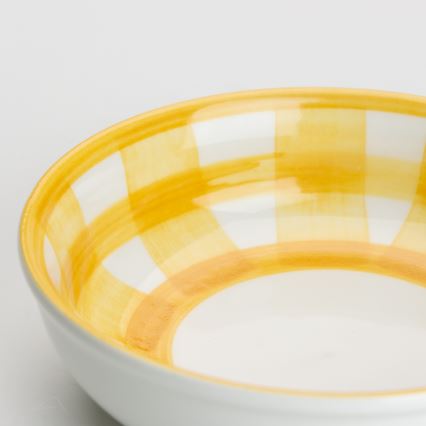 Keramická kompótová miska 13 cm biela žltá