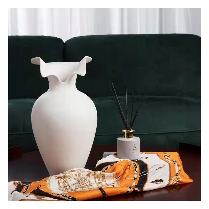 Keramická váza 41,5x23 cm biela