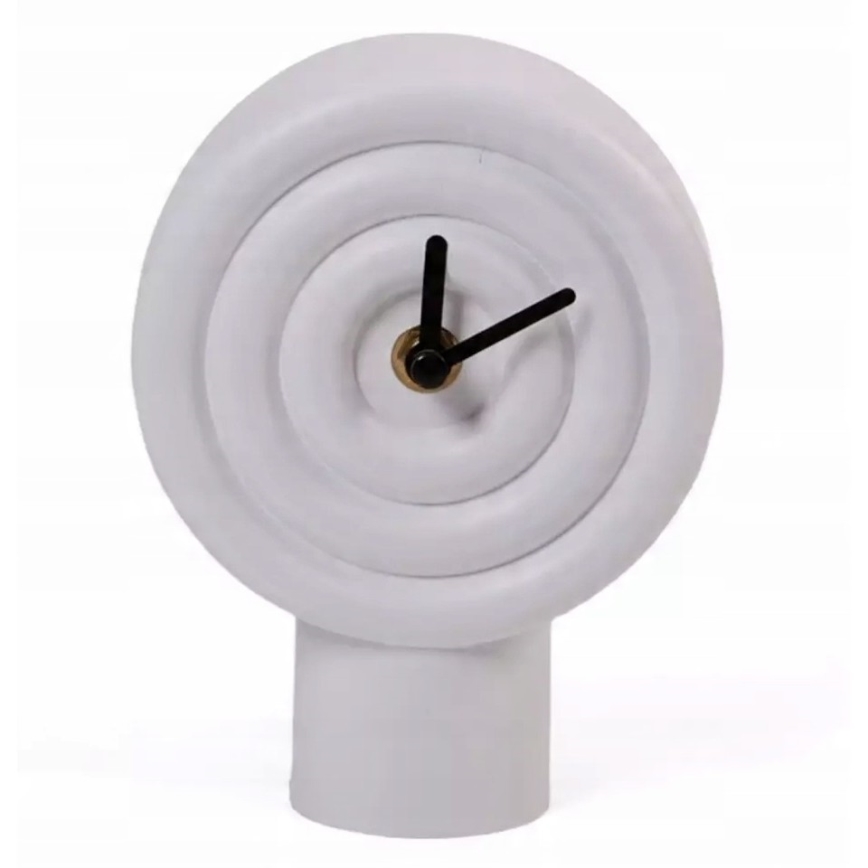 Keramické stolové hodiny 16 cm, napájanie 1xAA, biela