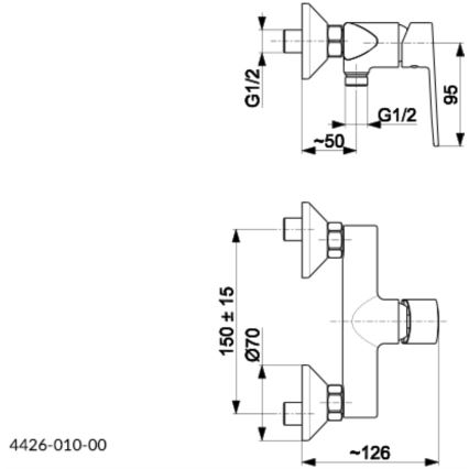 KFA Armatura 4426-010-00 - Sprchová batéria AGAT lesklý chróm