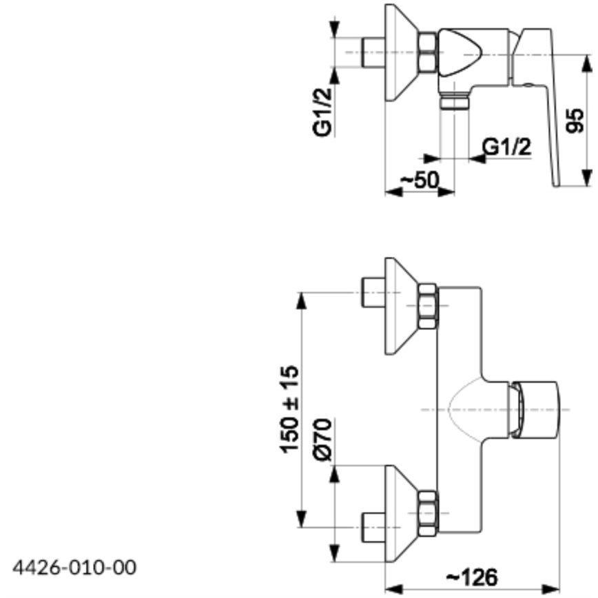 KFA Armatura 4426-010-00 - Sprchová batéria AGAT lesklý chróm
