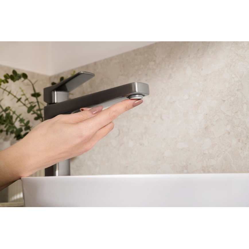 KFA Armatura 4522-712-61 - Umývadlová batéria + výpusť MALAGA 30,3 cm metalická sivá