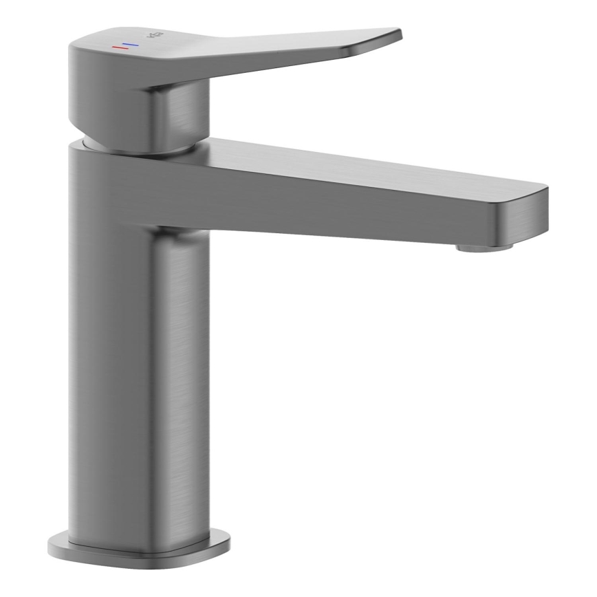 KFA Armatura 4522-815-61 - Umývadlová batéria + vypúšťací ventil MALAGA 15,9 cm metalická sivá