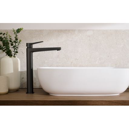 KFA Armatura 4522-815-81 - Umývadlová batéria + výpusť MALAGA 15,9 cm čierna