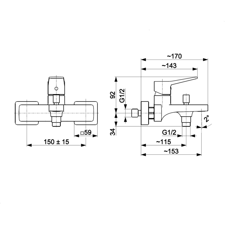 KFA Armatura 4524-010-00 - Vaňová batéria MALAGA lesklý chróm