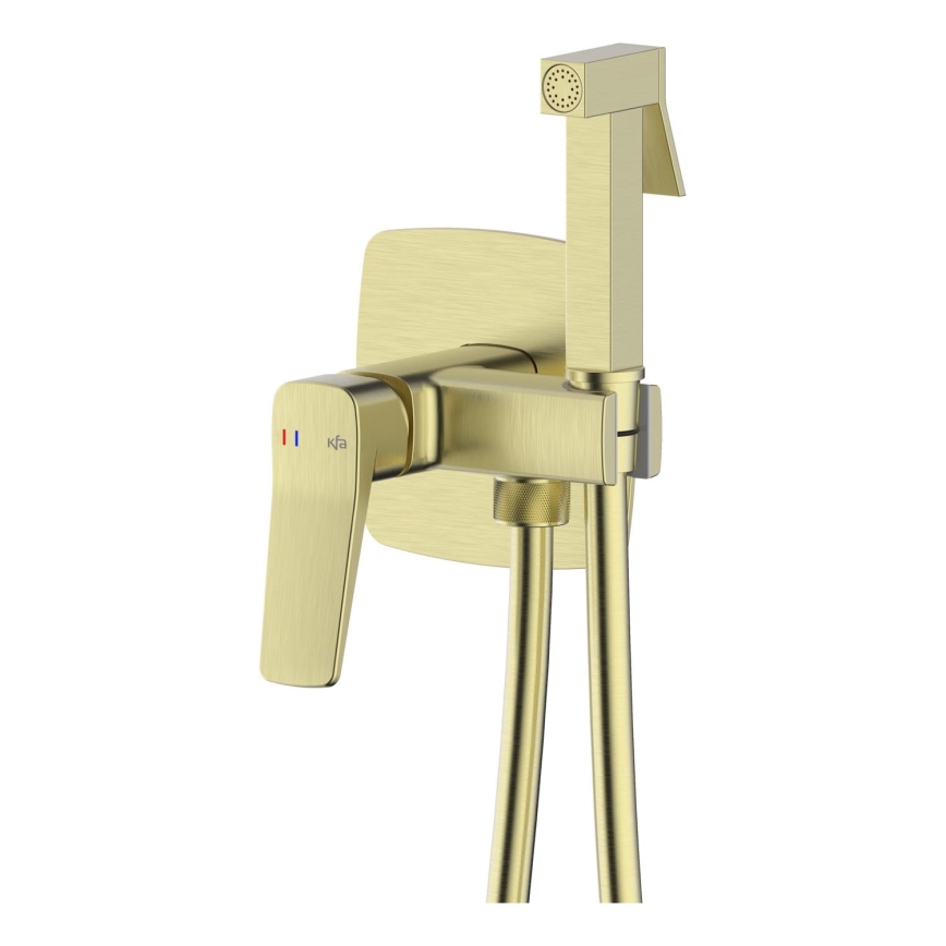 KFA Armatura 4529-512-31 - Bidetová batéria s bidetovou sprškou pre podomietkovú inštaláciu MALAGA kartáčované zlato