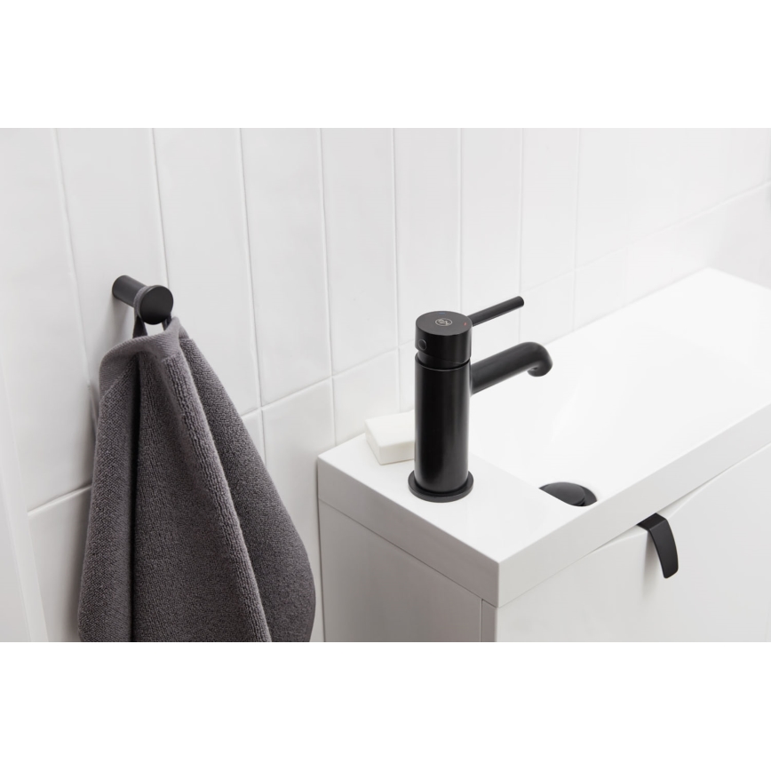KFA Armatura 5032-815-81 - Umývadlová batéria + výpust s prepadom MOZA 15,2 cm matná čierna