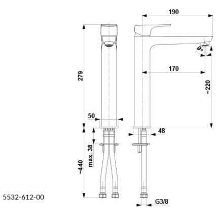 KFA Armatura 5532-612-00 - Umývadlová batéria MOKAIT 27,9 cm lesklý chróm