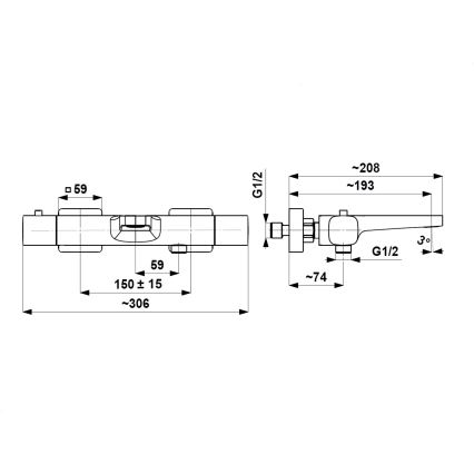 KFA Armatura 5754-010-31 - Termostatická vaňová batéria MALAGA, kartáčované zlato