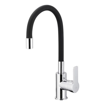KFA Armatura 6553-915-00 - Drezová batéria s flexibilným ramienkom RUMBA 40,5 cm čierna/lesklý chróm