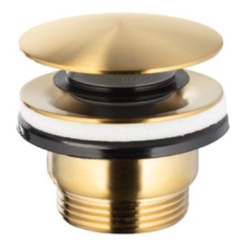 KFA Armatura 660-320-31 - Umývadlový výpust CLICK-CLACK pr. 6,6 cm nerezová oceľ/leštená zlatá