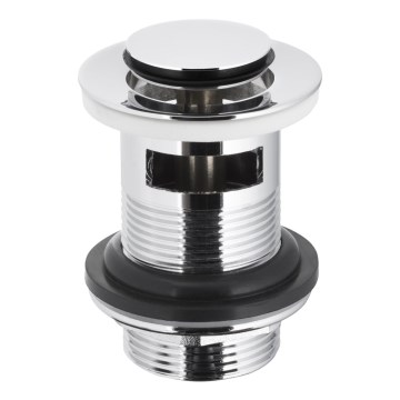 KFA Armatura 660-354-00 - Umývadlová výpust s prepadom CLICK-CLACK pr. 6,2 cm lesklý chróm