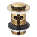 KFA Armatura 660-354-31 - Umývadlová výpust s prepadom CLICK-CLACK pr. 6,2 cm mosadz/leštená zlatá