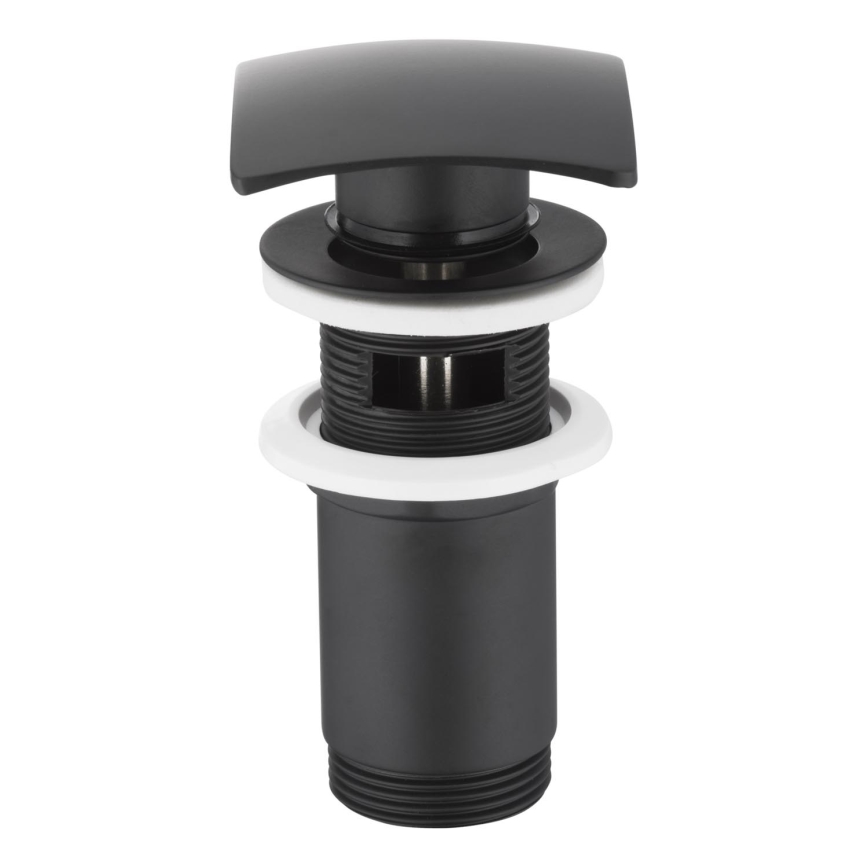 KFA Armatura 660-454-81 - Umývadlová výpust s prepadom CLICK-CLACK 7x7 cm mosadz/matná čierna