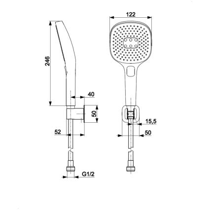 KFA Armatura 841-255-61 - Sprchová súprava MALAGA metalicky sivá