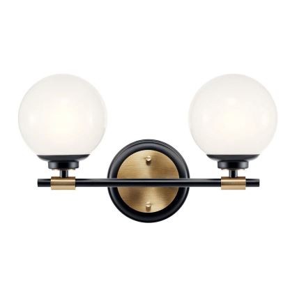 Kichler - LED kúpeľňové nástenné svietidlo BENNO 2xLED/3W/230V čierna/zlatá IP44