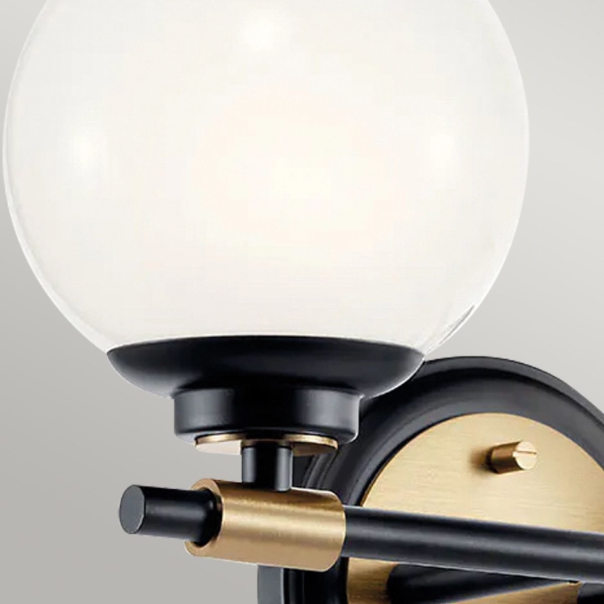 Kichler - LED kúpeľňové nástenné svietidlo BENNO 2xLED/3W/230V čierna/zlatá IP44