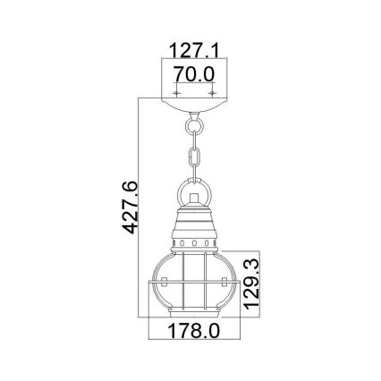 Kichler - Vonkajší luster na reťazi BRIDGE POINT 1xE27/60W/230V IP44