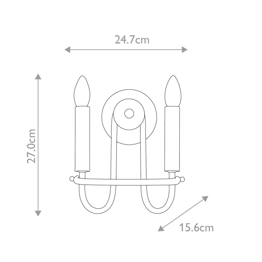 Kichler - Nástenné svietidlo CAPITOL HILL 2xE14/40W/230V zlaté