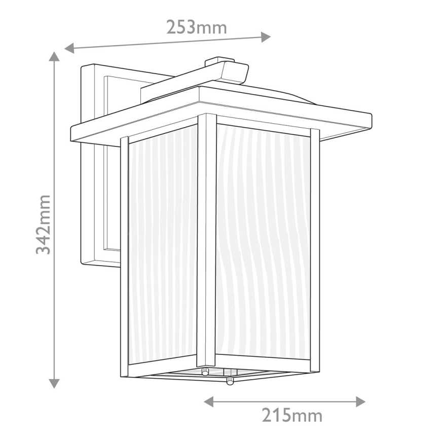 Kichler - Vonkajšie nástenné svietidlo CAPPANNA 1xE27/60W/230V IP44 čierna