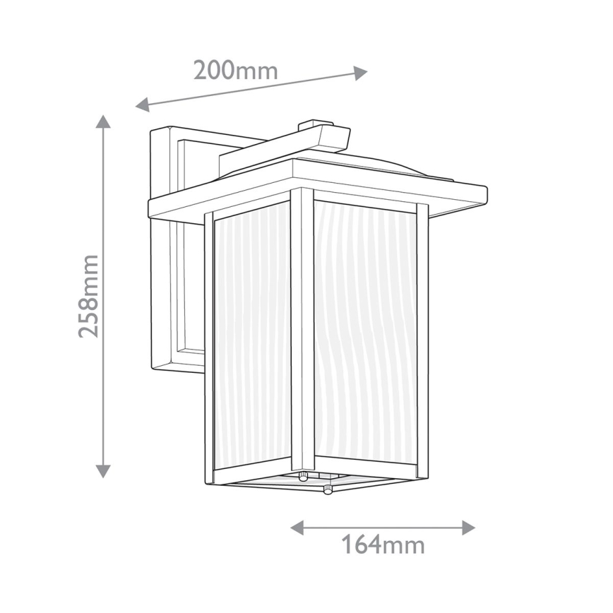 Kichler - Vonkajšie nástenné svietidlo CAPPANNA S 1xE27/60W/230V IP44 čierna