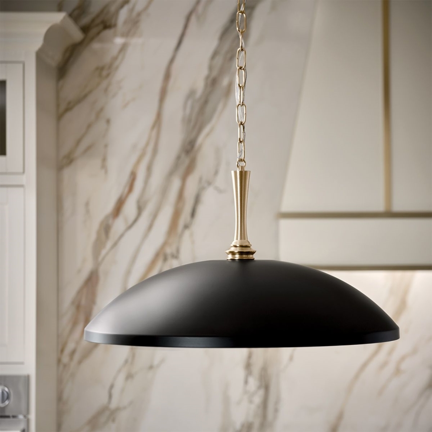 Kichler - Luster na reťazi DELAROSA 1xE27/60W/230V čierna/mosadz