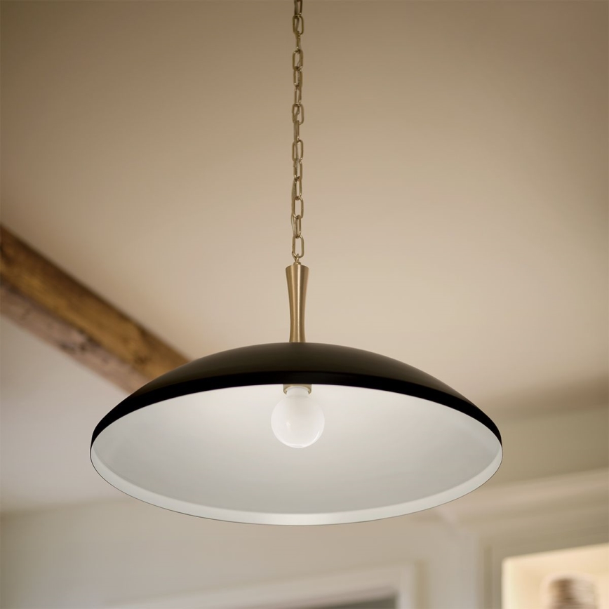 Kichler - Luster na reťazi DELAROSA 1xE27/60W/230V čierna/mosadz