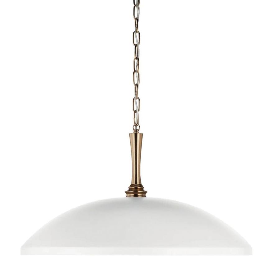 Kichler - Luster na reťazi DELAROSA 1xE27/60W/230V biela/mosadz