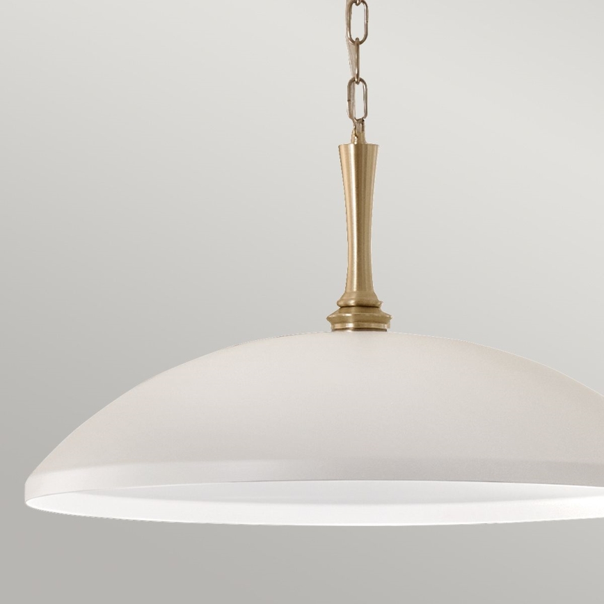Kichler - Luster na reťazi DELAROSA 1xE27/60W/230V biela/mosadz