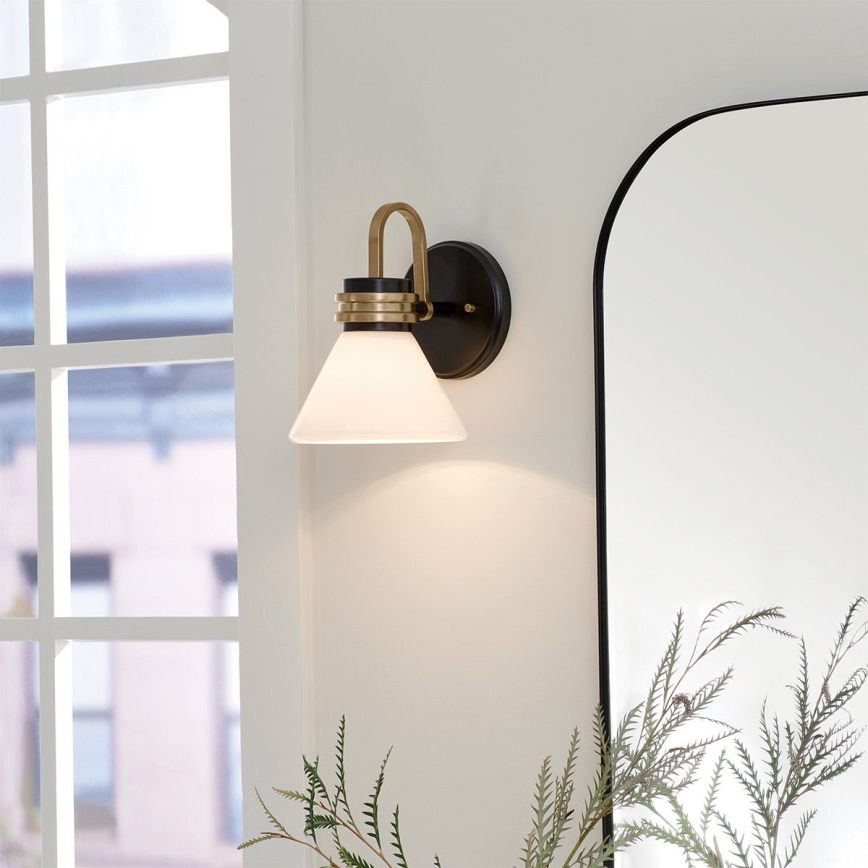 Kichler - LED Kúpeľňová nástenná lampa FARUM 1xG9/3W/230V IP44 čierna/mosadz