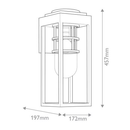 Kichler - Vonkajšie nástenné svietidlo HONE 1xE27/60W/230V IP44 čierna