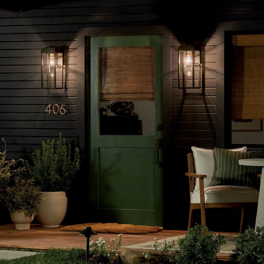 Kichler - Vonkajšie nástenné svietidlo HONE M 1xE27/60W/230V IP44 čierne