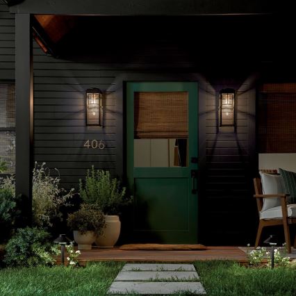 Kichler - Vonkajšie nástenné svietidlo HONE M 1xE27/60W/230V IP44 čierne