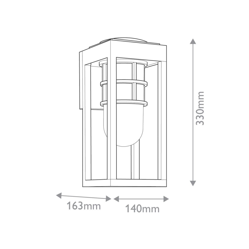 Kichler - Vonkajšie nástenné svietidlo HONE 1xE27/60W/230V IP44 čierna