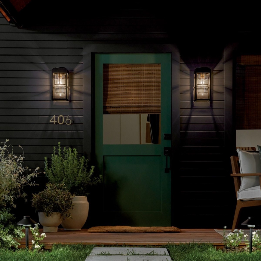 Kichler - Vonkajšie nástenné svietidlo HONE S 1xE27/60W/230V IP44 čierna